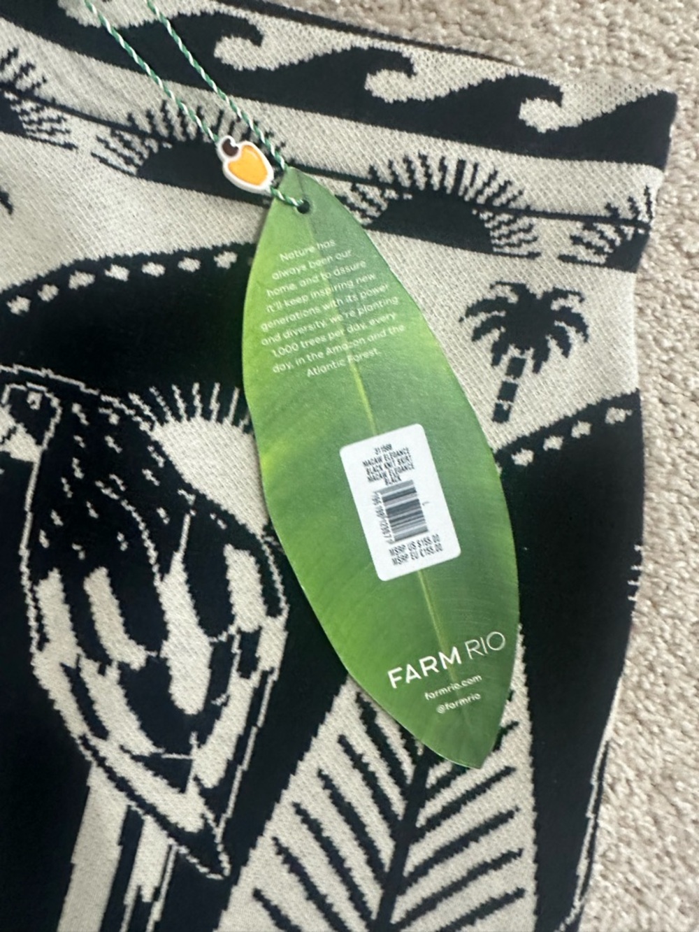 FARM Rio Black and Cream Tropical Pencil Skirt - Picture 7 of 9